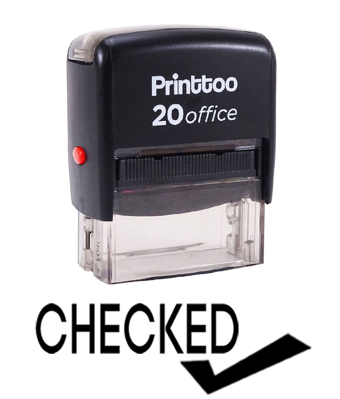 Printtoo Rubber Stamp Office Stationary Checked Self Inking Custom Stamp-Black