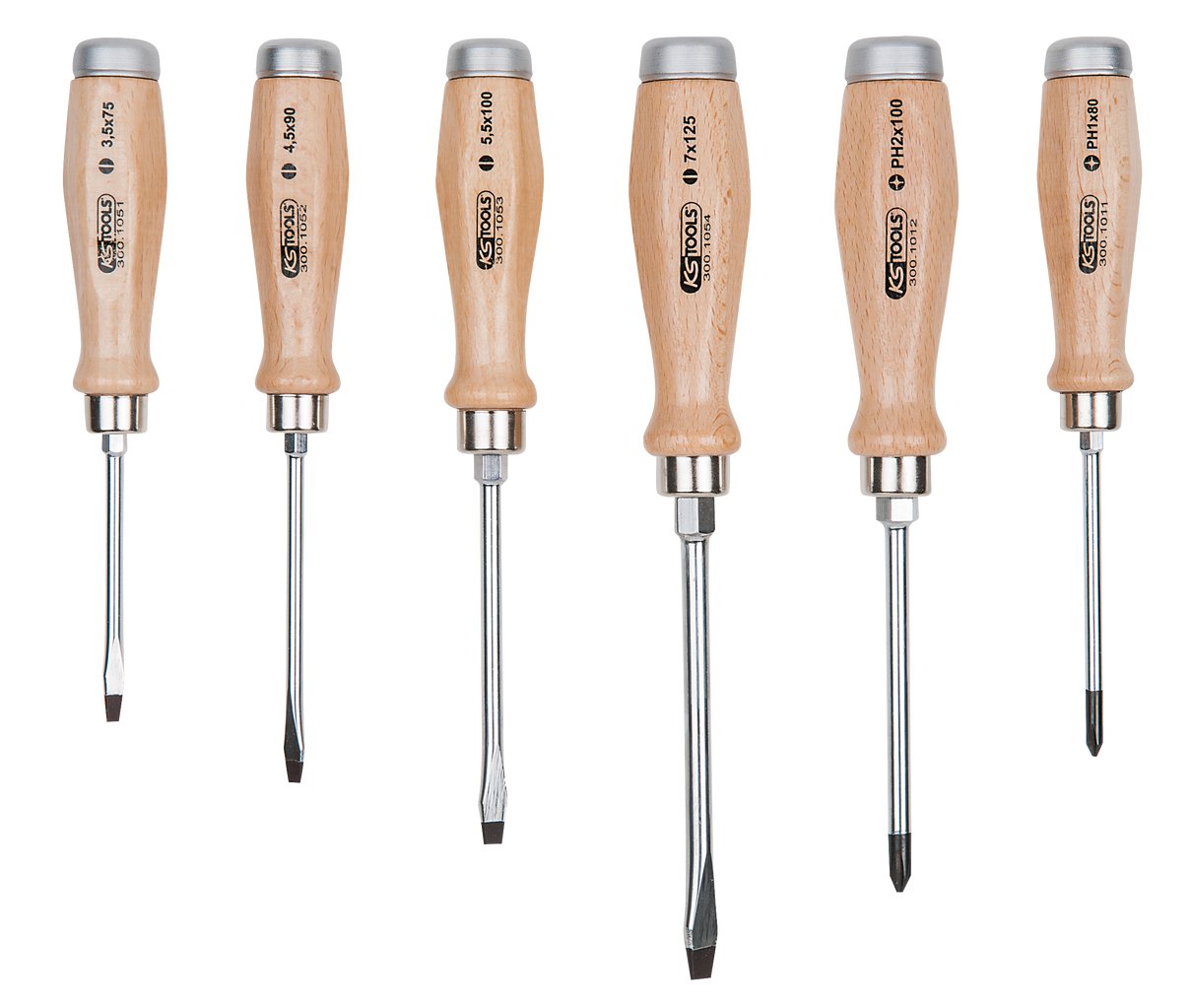 KS Tools 300.105 Ergo Slot/PH Wood Screwdriver Set (6 Pieces)