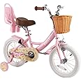RULLY Fruit Kids Bike 12 14 16 Inch Bicycle for Girls Ages 2-7 Years, Training Wheels Included, Girl Bikes with Basket & Doll Seat