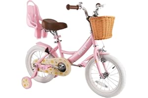 RULLY Fruit Kids Bike 12 14 16 Inch Bicycle for Girls Ages 2-7 Years, Training Wheels Included, Girl Bikes with Basket & Doll Seat