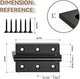 Bwintech 2 Pairs 75 x 50 x 2.0mm Matt Black Steel Fireproof Door Hinges view 2