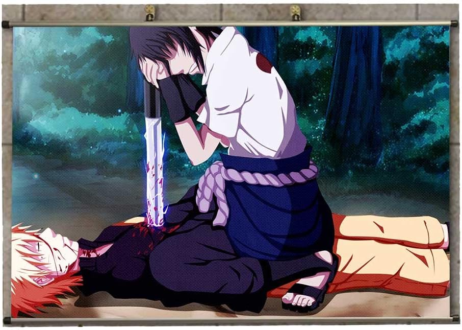 Canvas Wall Scroll Poster - Anime Naruto Naruto Uzumaki Sasuke Uchiha Wallpaper -RoyeanDK647517