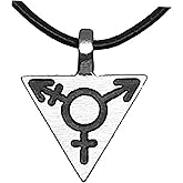 Trilogy Jewelry Pewter Transgender LGBT Gay Pride Triangle Pendant on Leather Necklace