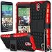 COVRWARE® HTC Desire 610 Case - 3 in 1 Bundle - Heavy Duty Terrapin Series Armor Protective Case [Kickstand] [HD Film & Aluminum Stylus Pen] - Red