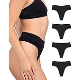 La Coochie Organic Cotton High Rise Thong Underwear, 4 Pack