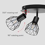 Dehobo Adjustable Ceiling Spotlight Fittings 3 Head E14 Black 22cm view 2