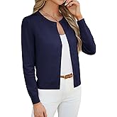 GRACE KARIN Womens Cropped Cardigan Sweaters Trendy Lightweight Shrugs Button Up Long Sleeve Knit Tops