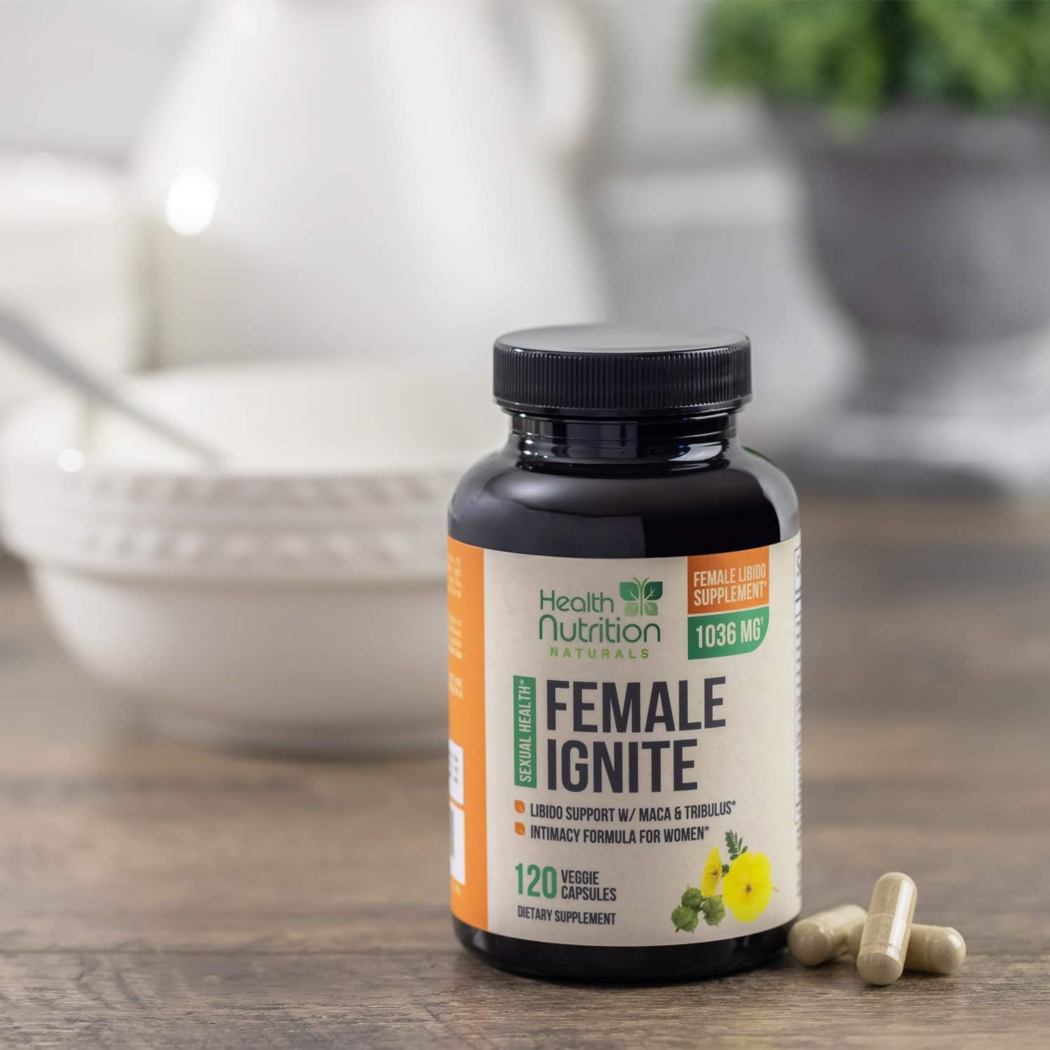 Female Libido Supplement with Maca, Tribulus & Horny Goat Weed 1000mg for Excitement, Desire & Energy Vitamins for Women - B12, Red Panax Ginseng, Dong Quai & Gingko - 120 Capsules: Health & Personal Care