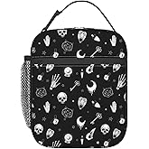 famliihw Gothic Skull Lunch Bag Insulated Reusable Lunch Box Thermal Cooler Tote For Men Women Work Travel Picnic Hiking