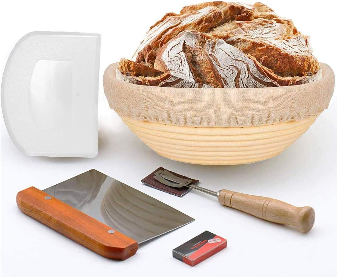 Banneton Bread Proofing Basket, 10" Round Bread Proving Baskets for Dough Rising