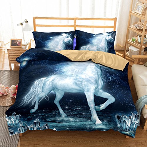 3D Unicorn Duvet Cover Set Blue Bedding for Girls Nigeria Ubuy