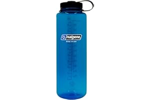 Nalgene Sustain Tritan BPA-Free Water Bottle Made with Material Derived from 50% Plastic Waste (using ISCC certified mass balance), 48 OZ, Wide Mouth, Blue