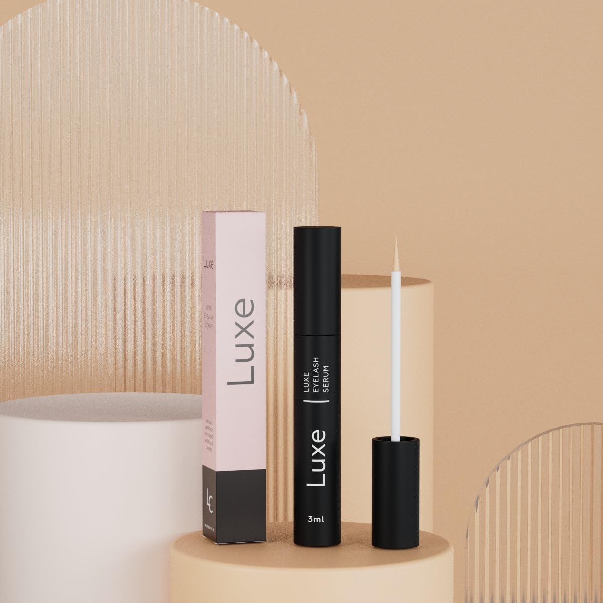 Eyelash Serum - Lash Serum for Ticker, Longer and Fuller Lashes- Visible Results after 4 weeks - Restore Natural Grow and Reduces Hair Loss - Vegan and Cruelty-free Formula - Luxe Cosmetics