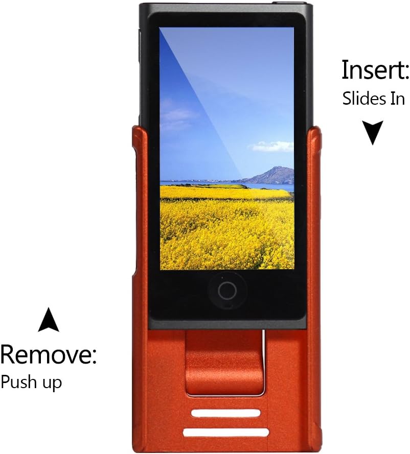 Tranesca Ultra Slim Protective Case for iPod Nano 7&8th Generation with Premium Tempered Glass Screen Protector.(Coral Red)