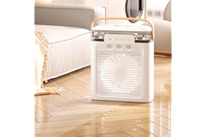 JRANTER Mini Portable Air Conditioner Fan,400ml Air Cooler Quiet Desk Fan With 3000 mAh Battery, USB Rechargeabl Small Personal Cooling AC Fan with 3 Speeds for Home, Office, Room, White