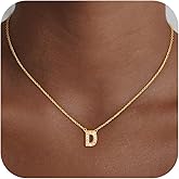 Maxcate Christmas Gifts Dainty Gold Initial Necklaces for Women Girls Teens Kids Non Tarnish 14k Gold Plated Letter Zirconia Pendant Necklace Trendy CZ Initial Name Necklace Gold Jewelry for Women