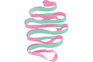 TECEUM Stretching Strap for Yoga & Physical Therapy – 10 Loops – Non-Elastic Leg Stretch Straps for Stretching, Exercising, Pilates, Post-Injury Rehabilitation for All Levels – Men & Women