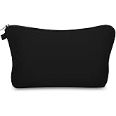 Aiphamy Cute Travel Makeup Bag Cosmetic Bag Small Pouch Gift for Women (Plain Black)