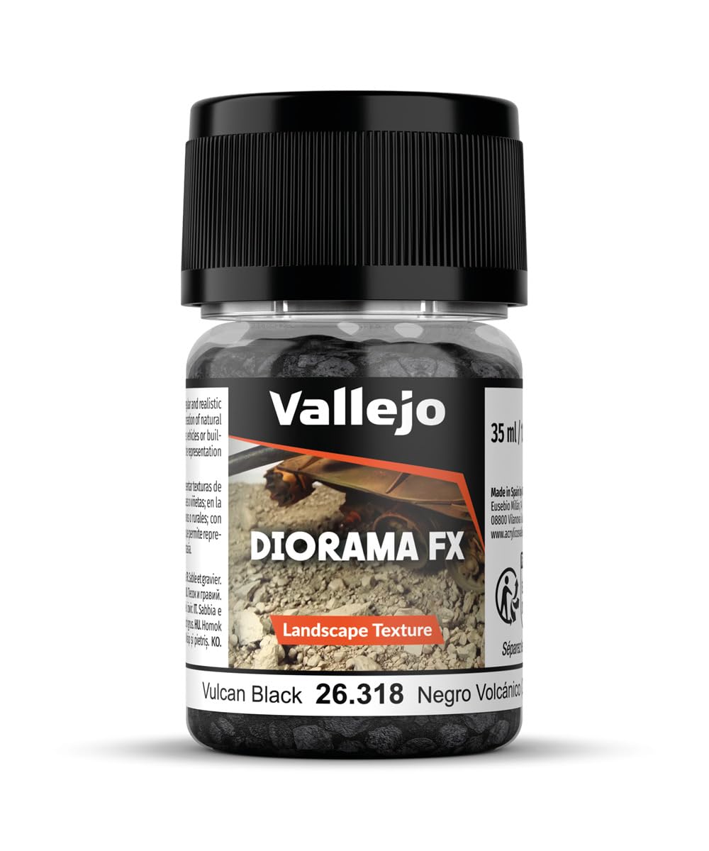 Vallejo AV Diorama FX 35ml - Landscape Textures Vulcan Black 2-5mm