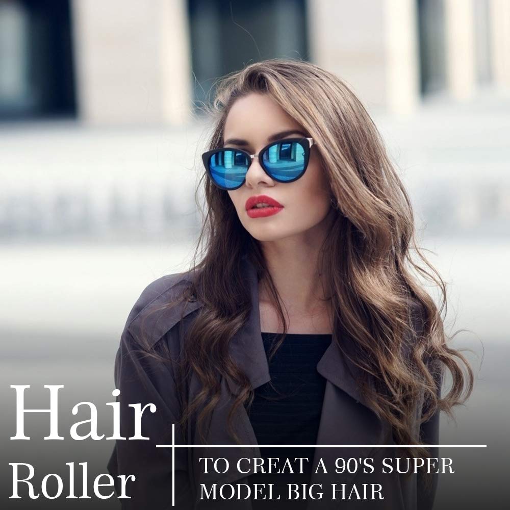 AFANSO Jumbo Size Hair Roller Sets, Self Grip, Salon Hair Dressing Curlers, 32 Pack (3 Inch Jumbo Plus, Jumbo, Large, Medium)