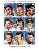 Elvis Presley in 9 movie poses - Mint and never mounted stamp sheet