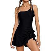 Funnycokid Girls One Piece Swimsuit Padded Bathing Suit Teen Skirted Swimwear