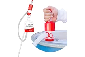 TERA PUMP Drinking Water Transfer Pump, BPA-Free, 55 Gallon Drums, Flow Control, 5.5 Gal/Min Manual Operated Pump