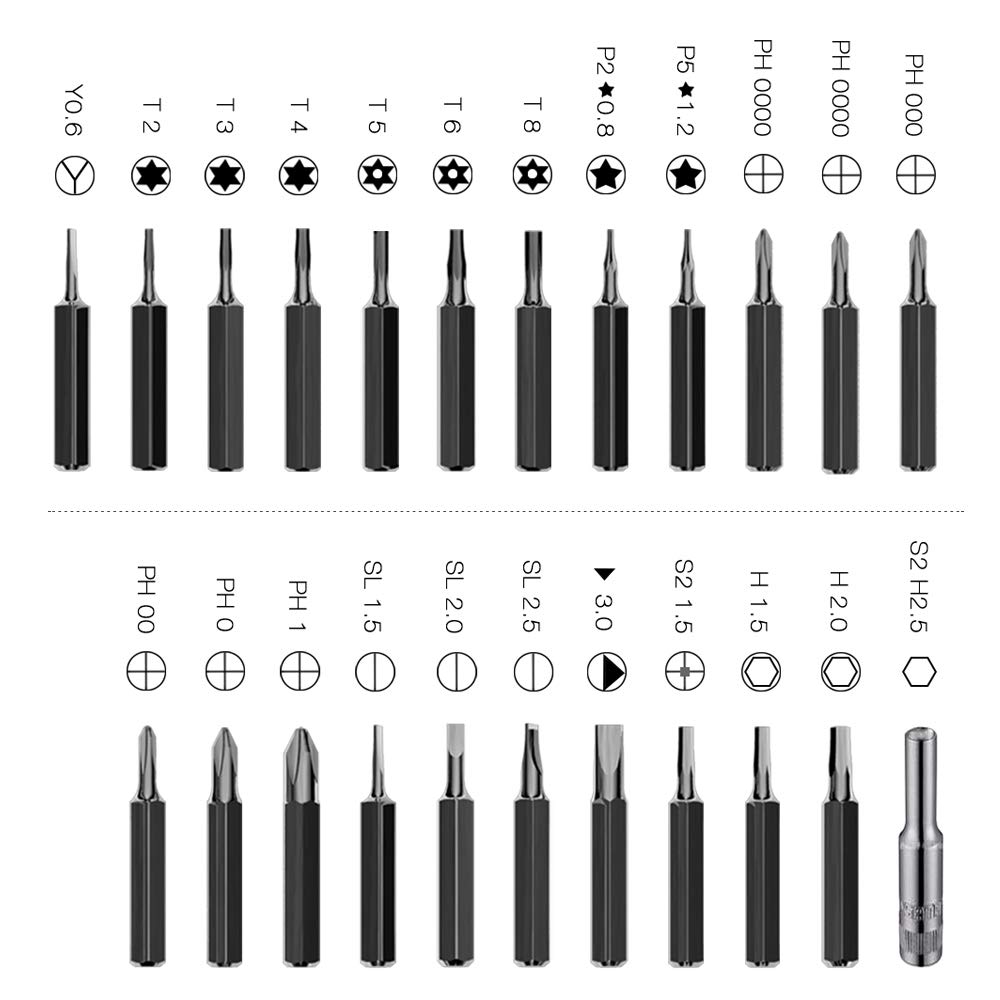 IFU 23 in 1 upgrade Lithium Precision Screwdriver With LED Light And Magnetic Mat, Electric Screwdriver Rechargeable Repair Tool kits For Most Electronics Devices