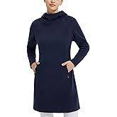 baleaf Women's Fleece Sweatshirt Dress Thermal Long Winter Fall Tunic Dresses Outfits with Pocket Hooded Pullover