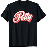Styleuniversal Women's Petty Funny Cartoon Letter Print T-Shirt, Black, Small