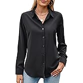 GliAnTok Womens Long Sleeve Button Down Shirt Ultra-Soft Stretch Wrinkle-Free Work Casual Business Office Blouse