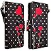 Huawei Raven LTE H892L Case, H892G Raven Wallet case by iViva For Luxury Magnetic ID Folio Credit Card Slots Wallet Case (Polka Dot Heart)