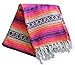 Del Mex Classic Mexican Blanket, Large Authentic Woven Falsa Throw (70