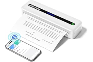 Zoolion Inkless Thermal Portable Printer Compatible with Apple iPhone iPad Android - 500g Small Mobile Printer for 8.5x11 Letter Thermal Paper - Comes with 21 Sheets of Thermal Paper - White 2025