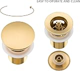 Frap Basin Sink Waste Slotted Pop Up Click Clack Brushed Gold view 3