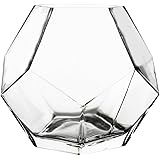 CYS EXCEL Glass Geometric Vase, Prism Vase, Honeycomb Vase (H-7", Open 4", 1PC)
