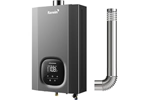 Ranein Natural Gas Tankless Water Heater with Vent Pipe, Indoor Max 4.3 GPM, 100,000 BTU Instant Hot Water Heater