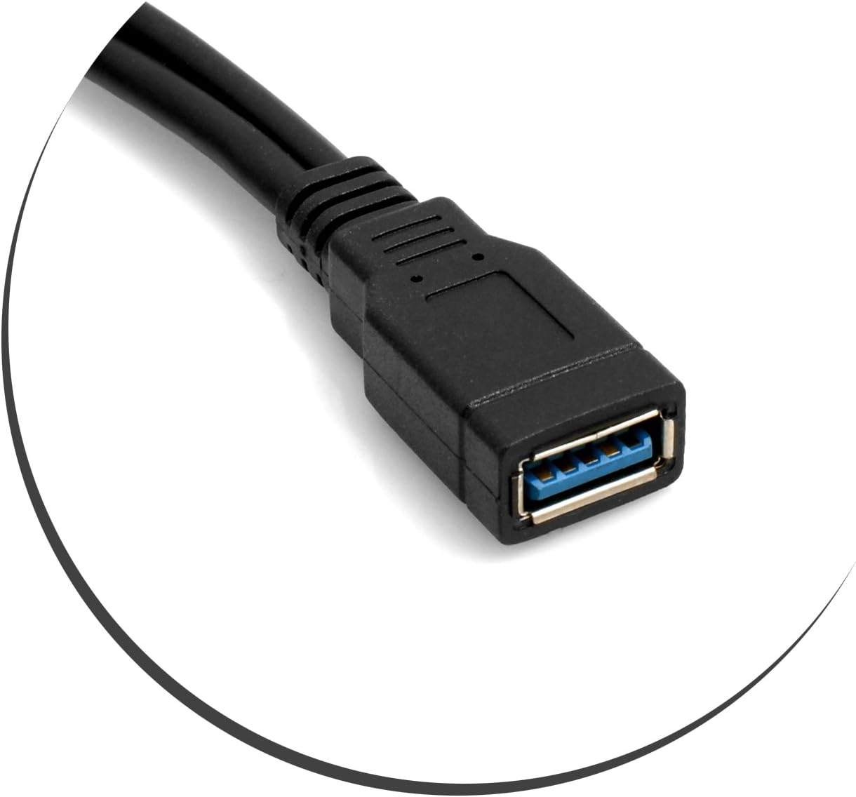 System-S USB cable 32 cm A 3.0 socket to 1X USB A 3.0 plug (data and power) and 1X USB A 2.0 plug (power) - Image 3