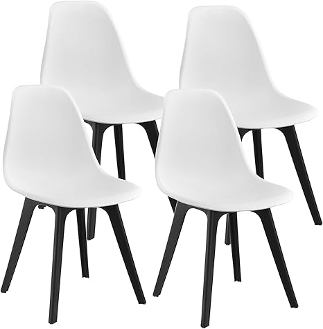 En Casa 4x Design Stuhle 83 X 54 X 48cm Weiss Schwarz Esszimmer Stuhl Stuhle Kunststoff Skandinavisch Mit Bodenschoner Amazon De Kuche Haushalt Wohnen