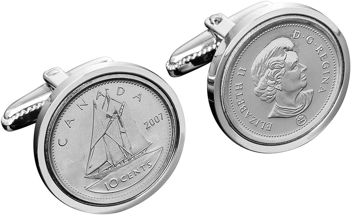 Canada Gift for Men - Genuine Canadian Coin Cufflinks -