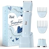 Risina Bikini Trimmer for Women - Body Hair Trimmer Shaver for Women's Grooming, Wet & Dry Use Groomer, Dusk Razor for Women, Ladies Electric Razors for Legs, Female Trimmer for Private Area, Blue
