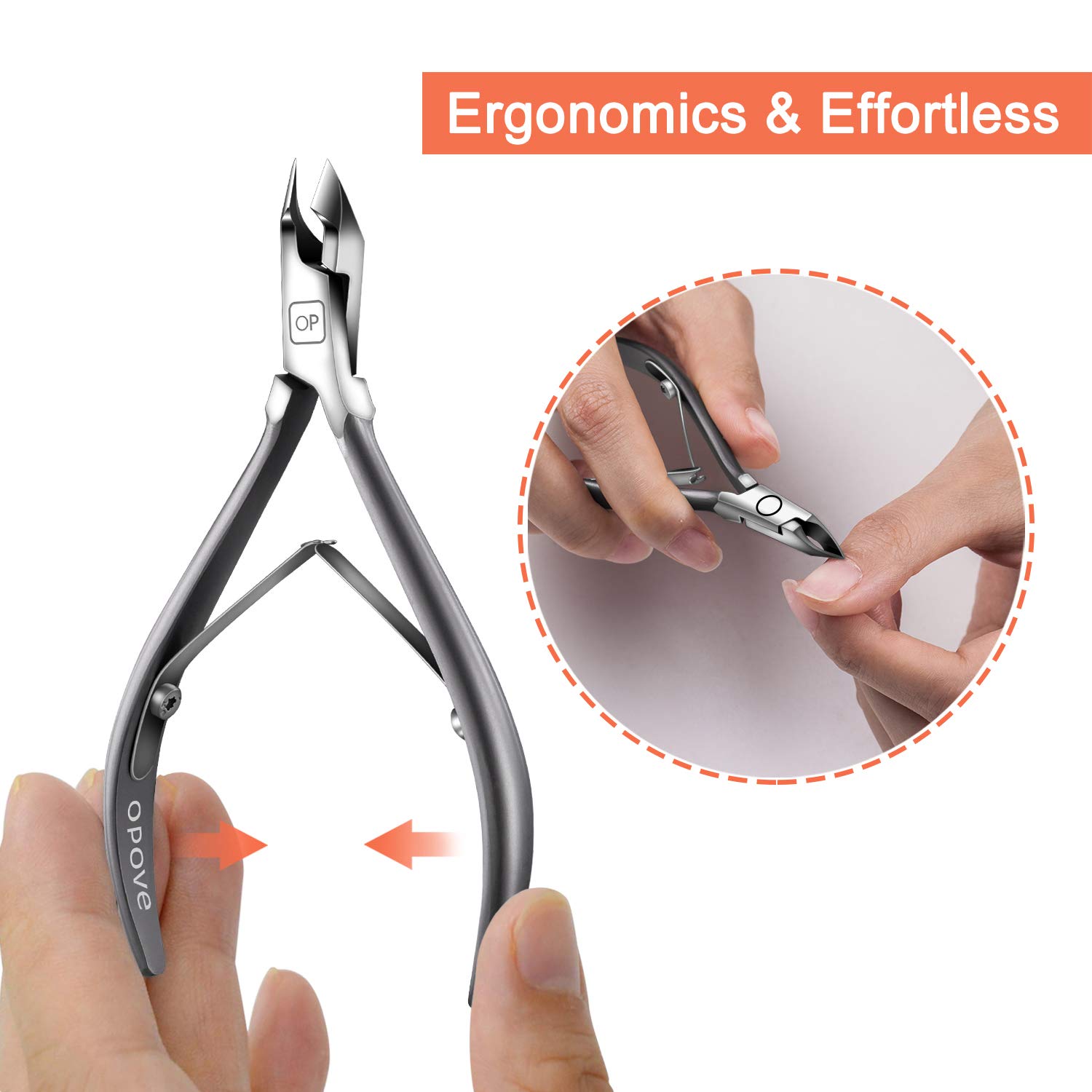 Cuticle Nippers Salon Grade for Manicurist Extremely Sharp Effortless Cuticle Trimmer Precise Clippers Pedicure Manicure Nail Care Tool, opove X7 mini, Space Gray: Beauty