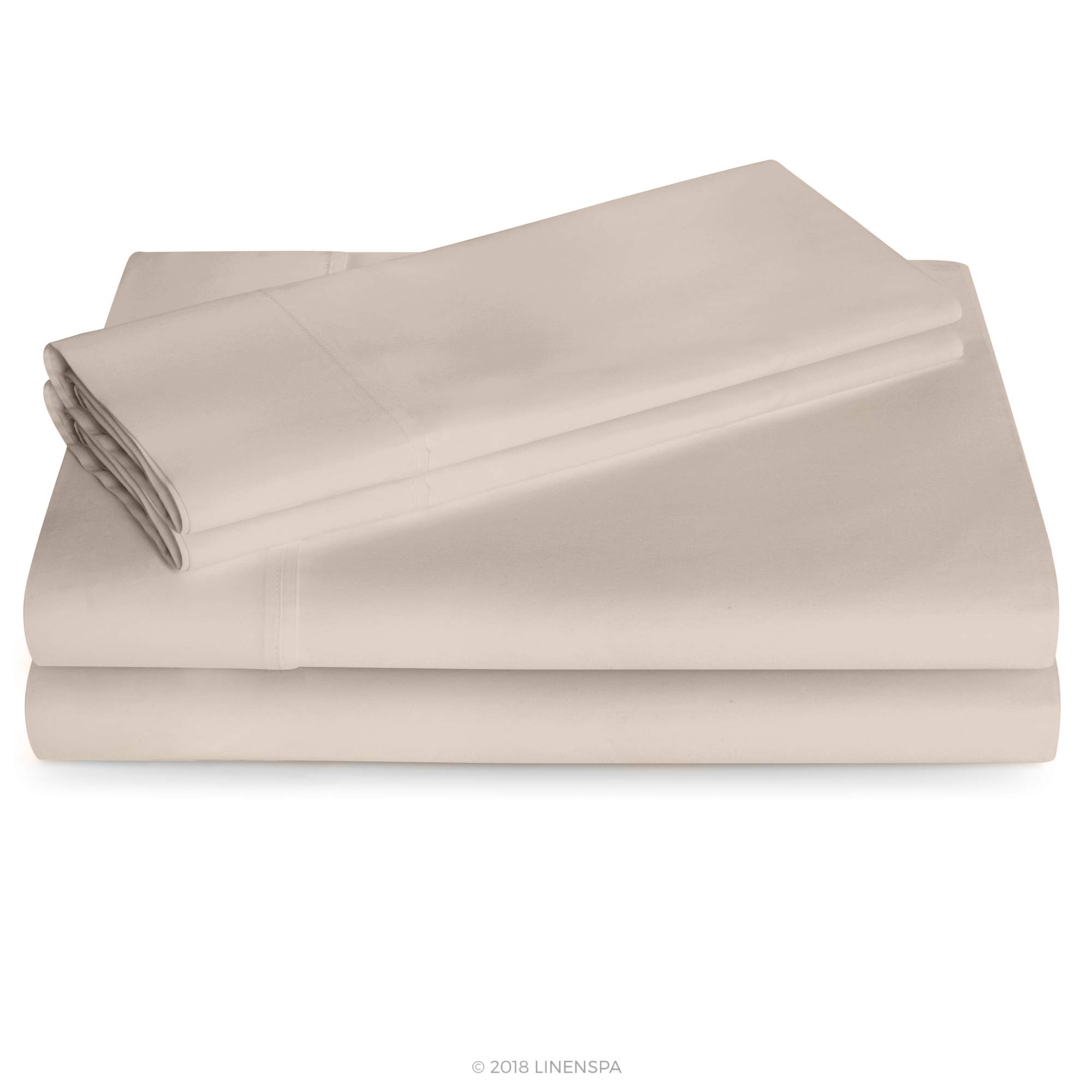 Linenspa 600 Thread Count Ultra Soft, Deep Pocket Cotton Blend Sheet Set - Full - Sand