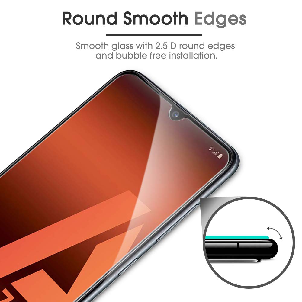 OMOTON [Lot de 4 Samsung Galaxy A70 Verre Trempé Protection Ecran en Verre pour Samsung Galaxy A70 [Clarté Cristale] Film de Protection [sans Bulle] [9H Dureté]