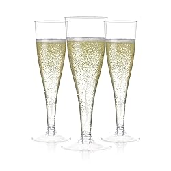 Prestee Set of 200 Plastic Champagne Flutes - Clear