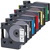 6-Pack Compatible with Label Maker Refills D1 Label Tape 45013 45010 45016 45017 45018 45019 1/2 Inch for Dymo LabelManager 160 280 210D 360D 420P Wireless PnP 220P 260P 500TS 450DUO