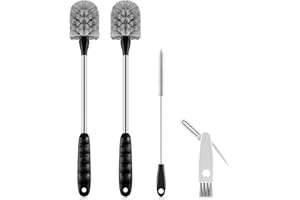 SLUXKE Bottle Brush Set with Straw Cleaner Brush and 3 in 1 Cup Lid Cleaning Brush, Bottle Brush Cleaner with Long Handle for