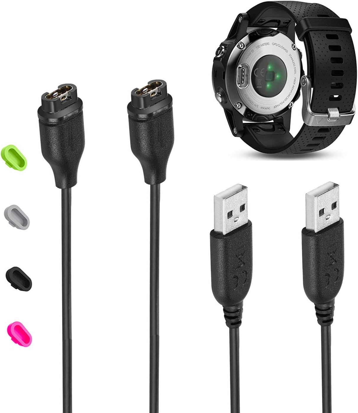 VFAN [2-Pack Charger Cable for Garmin Fenix 5/5S/5X, Forerunner 935, Approach S60, X10