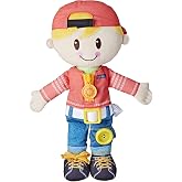 Playskool Dressy Kids Doll with Blonde Hair and Hat, Activity Plush Toy with Zipper, Shoelace, Button, for Kids Ages 2 and Up (Amazon Exclusive)