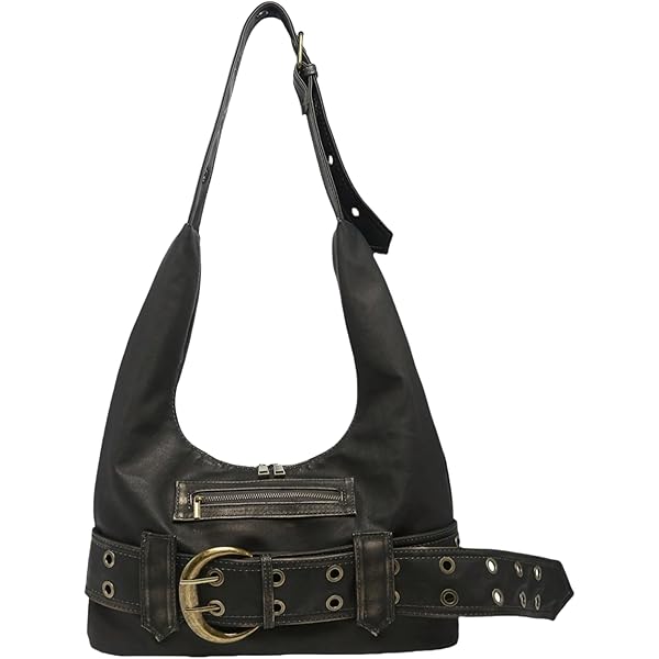 バッグ 2000's leather hobo one shoulder bag y2k Amazon.com: Y2k Shoulder Bag for Women Half Moon Bag Rivet